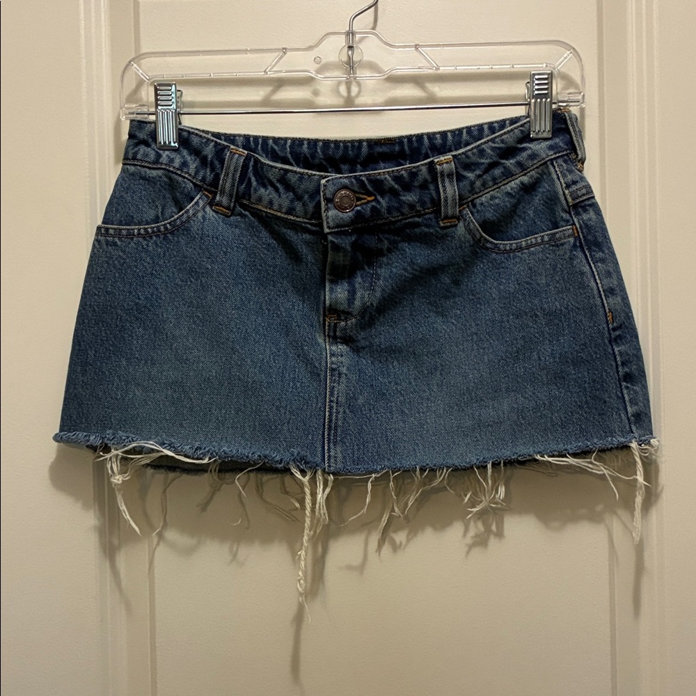 Old Navy Blue size one vintage Frayed Mini Skirt